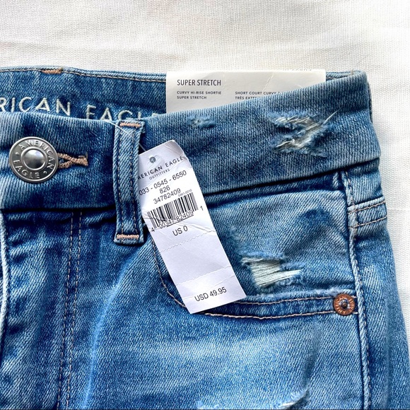 🦅 NWT American Eagle Curvy Hi-Rise Super-Stretch Shortie | Size 0/25W 🦅 - Picture 6 of 6